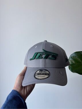 Gray New York Jets Adjustable Hat